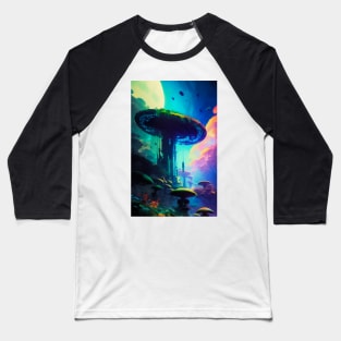 Abstract Another World Mushroom Citadel Baseball T-Shirt